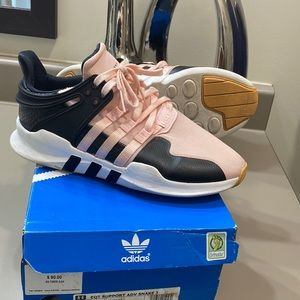 Pink/Black/White Kids Adidas EQT Support Sneakers